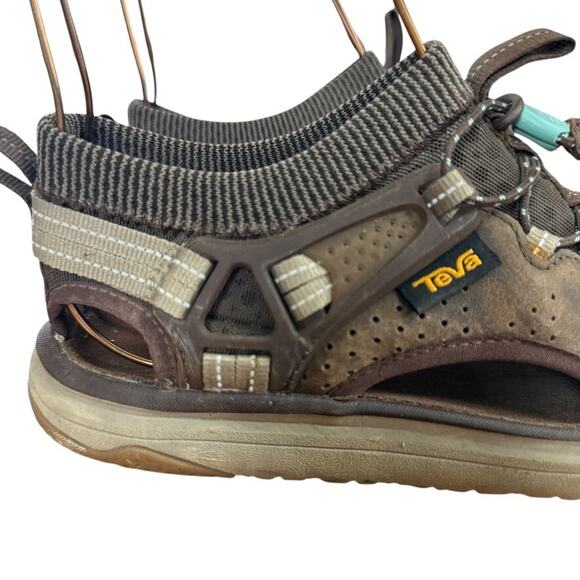Teva Terra Float Travel Brown Leather Sandals Closed Toe Sporty Shoes sz 7.5 - Picture 12 of 16